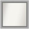 Amanti Art Silver Bathroom Mirror for Over Sink, 36x38 Custom Made Peak Polished Nickel Rectangle Vanity Mirror, Large Traditional Wood Frame, Hangs Horizonally and Vertically, Wall Decor view 1