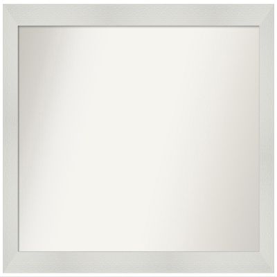 Amanti Art White Bathroom Mirror for Over Sink, 30x44 Custom Made Mosaic White Rectangle Vanity Mirror, X-Large Casual Wood Frame, Hangs Horizonally and Vertically, Wall Decor