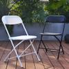 Elevon Folding Plastic Chair with 500-Pound Capacity, Black, 4-Pack view 2