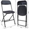 Elevon Folding Plastic Chair with 500-Pound Capacity, Black, 4-Pack view 3