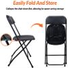 Elevon Folding Plastic Chair with 500-Pound Capacity, Black, 4-Pack view 4