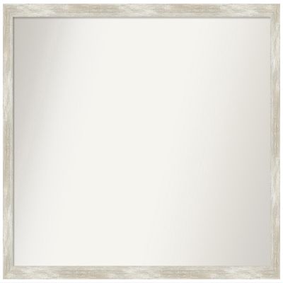 Amanti Art Silver Bathroom Mirror for Over Sink, 24x32 Custom Made Crackled Metallic Narrow Rectangle Vanity Mirror, Large Casual Wood Frame, Hangs Horizonally and Vertically, Wall Decor