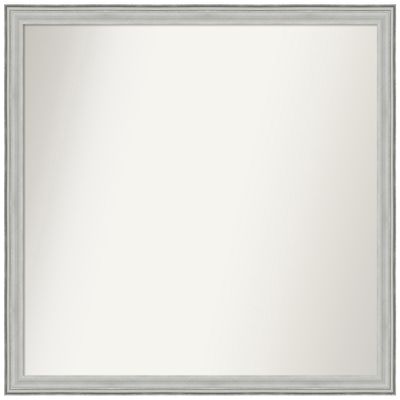 Amanti Art Silver Bathroom Mirror for Over Sink, 35x37 Custom Made Bel Volto Silver Rectangle Vanity Mirror, X-Large Traditional Wood Frame, Hangs Horizonally and Vertically, Wall Decor