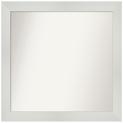 Amanti Art White Bathroom Mirror for Over Sink, 29x32 Custom Made Mosaic White Rectangle Vanity Mirror, Large Casual Wood Frame, Hangs Horizonally and Vertically, Wall Decor