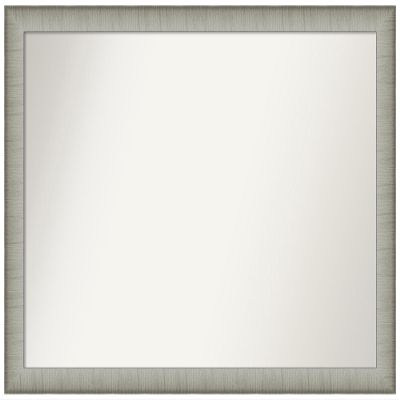 Amanti Art Silver Bathroom Mirror for Over Sink, 26x35 Custom Made Elegant Brushed Pewter Narrow Rectangle Vanity Mirror, Large Casual Wood Frame, Hangs Horizonally and Vertically, Wall Decor