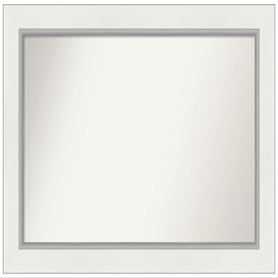 Amanti Art White Bathroom Mirror for Over Sink, 25x39 Custom Made Eva White Silver Rectangle Vanity Mirror, Large Modern Wood Frame, Hangs Horizonally and Vertically, Wall Decor