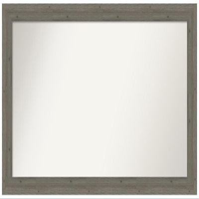 Amanti Art Grey Bathroom Mirror for Over Sink, 28x51 Custom Made Fencepost Grey Narrow Rectangle Vanity Mirror, Oversize Country Rustic Wood Frame, Hangs Horizonally and Vertically, Wall Decor