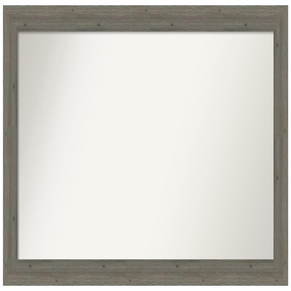 Amanti Art Grey Bathroom Mirror for Over Sink, 28x51 Custom Made Fencepost Grey Narrow Rectangle Vanity Mirror, Oversize Country Rustic Wood Frame, Hangs Horizonally and Vertically, Wall Decor