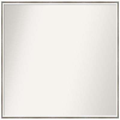 Amanti Art Silver Bathroom Mirror for Over Sink, 31x37 Custom Made Lucie Silver White Rectangle Vanity Mirror, X-Large Modern Wood Frame, Hangs Horizonally and Vertically, Wall Decor