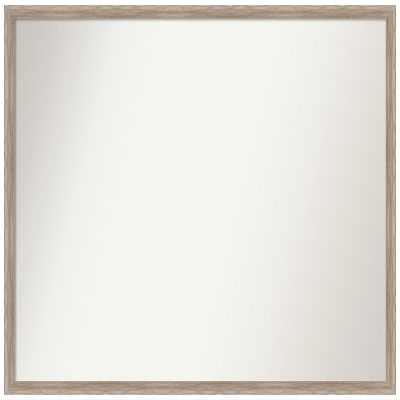 Amanti Art White Bathroom Mirror for Over Sink, 25x33 Custom Made Hardwood Wedge White Wash Rectangle Vanity Mirror, Large Country Rustic Wood Frame, Hangs Horizonally and Vertically, Wall Decor