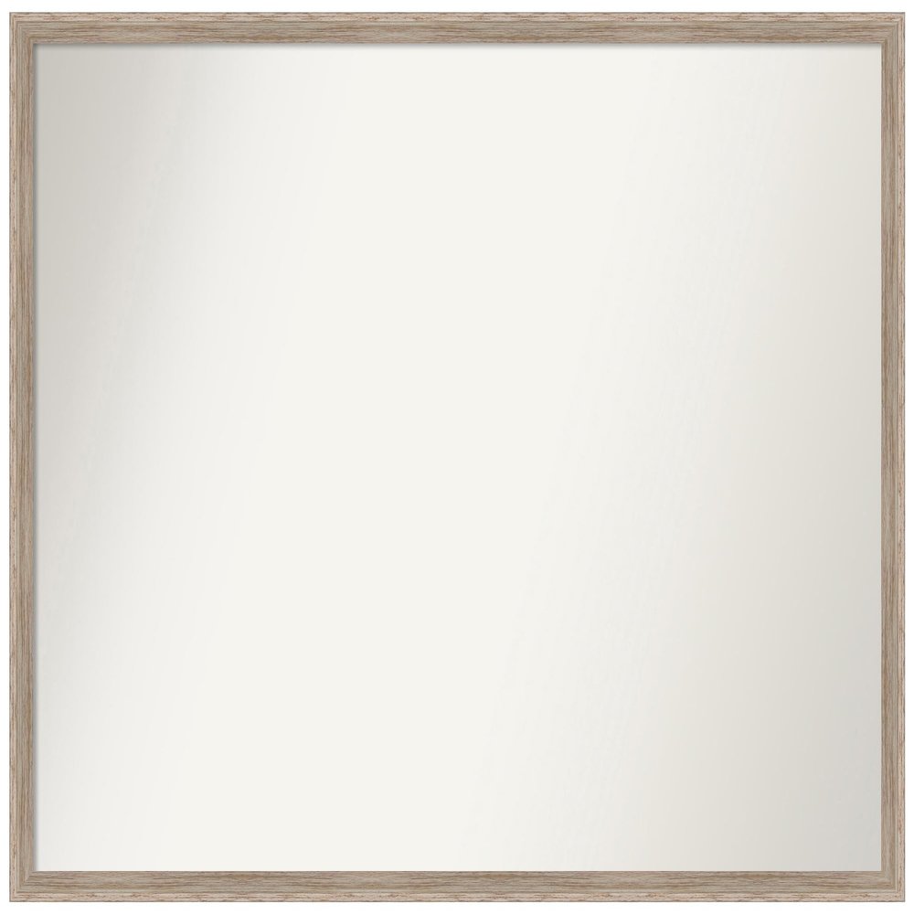 Amanti Art White Bathroom Mirror for Over Sink, 25x33 Custom Made Hardwood Wedge White Wash Rectangle Vanity Mirror, Large Country Rustic Wood Frame, Hangs Horizonally and Vertically, Wall Decor