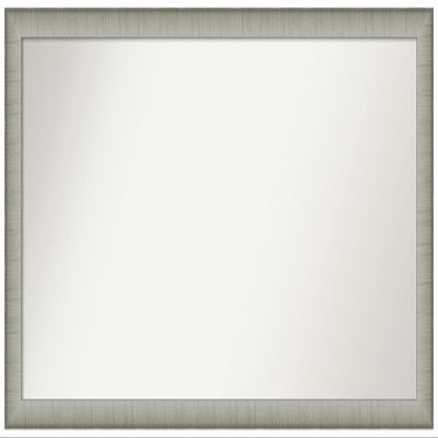 Amanti Art Silver Bathroom Mirror for Over Sink, 25x45 Custom Made Elegant Brushed Pewter Narrow Rectangle Vanity Mirror, Oversize Casual Wood Frame, Hangs Horizonally and Vertically, Wall Decor