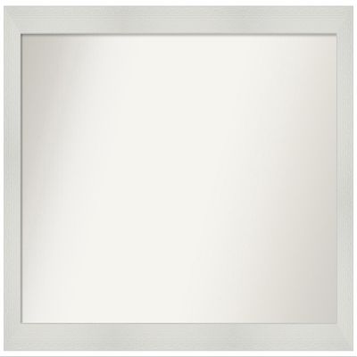 Amanti Art White Bathroom Mirror for Over Sink, 30x50 Custom Made Mosaic White Rectangle Vanity Mirror, Oversize Casual Wood Frame, Hangs Horizonally and Vertically, Wall Decor