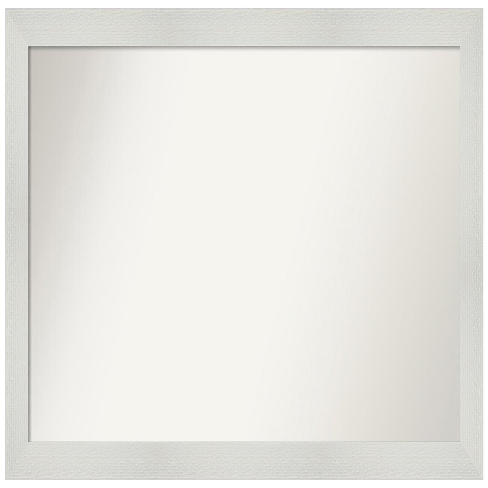 Amanti Art White Bathroom Mirror for Over Sink, 30x50 Custom Made Mosaic White Rectangle Vanity Mirror, Oversize Casual Wood Frame, Hangs Horizonally and Vertically, Wall Decor