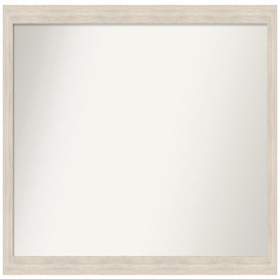 Amanti Art White Bathroom Mirror for Over Sink, 25x47 Custom Made Hardwood White Wash Narrow Rectangle Vanity Mirror, Oversize Country Rustic Wood Frame, Hangs Horizonally and Vertically, Wall Decor