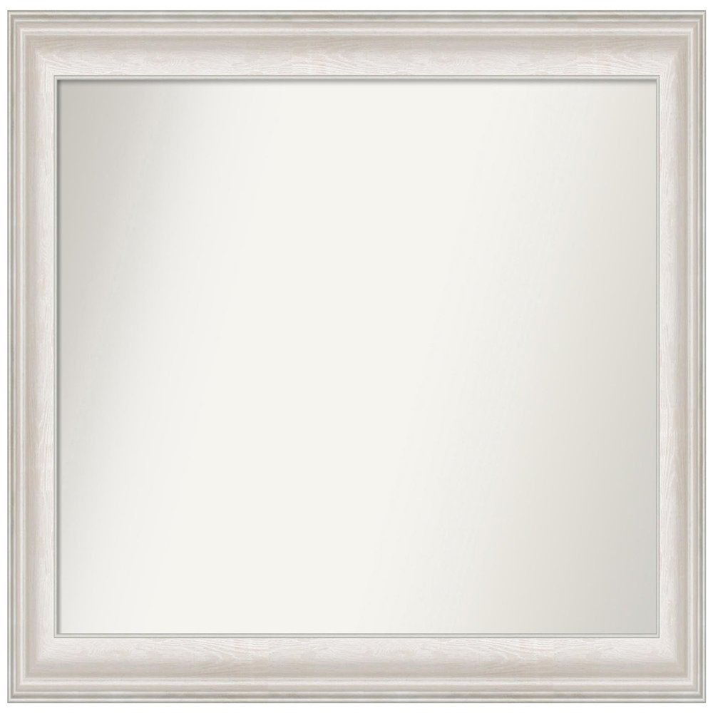 Amanti Art White Bathroom Mirror for Over Sink, 24x34 Custom Made Trio White Wash Silver Rectangle Vanity Mirror, Large Country Rustic Wood Frame, Hangs Horizonally and Vertically, Wall Decor
