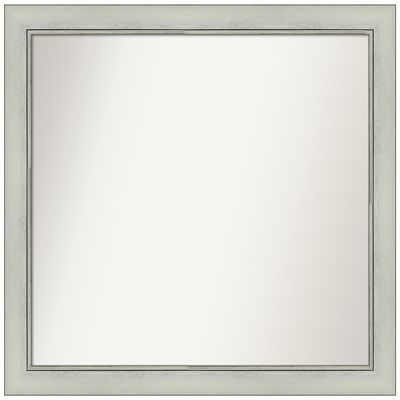 Amanti Art Silver Bathroom Mirror for Over Sink, 29x32 Custom Made Flair Silver Patina Rectangle Vanity Mirror, Large Traditional Wood Frame, Hangs Horizonally and Vertically, Wall Decor