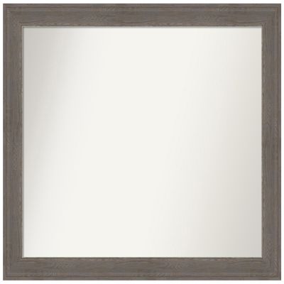 Amanti Art Grey Bathroom Mirror for Over Sink, 31x37 Custom Made Alta Brown Grey Rectangle Vanity Mirror, Large Country Rustic Wood Frame, Hangs Horizonally and Vertically, Wall Decor