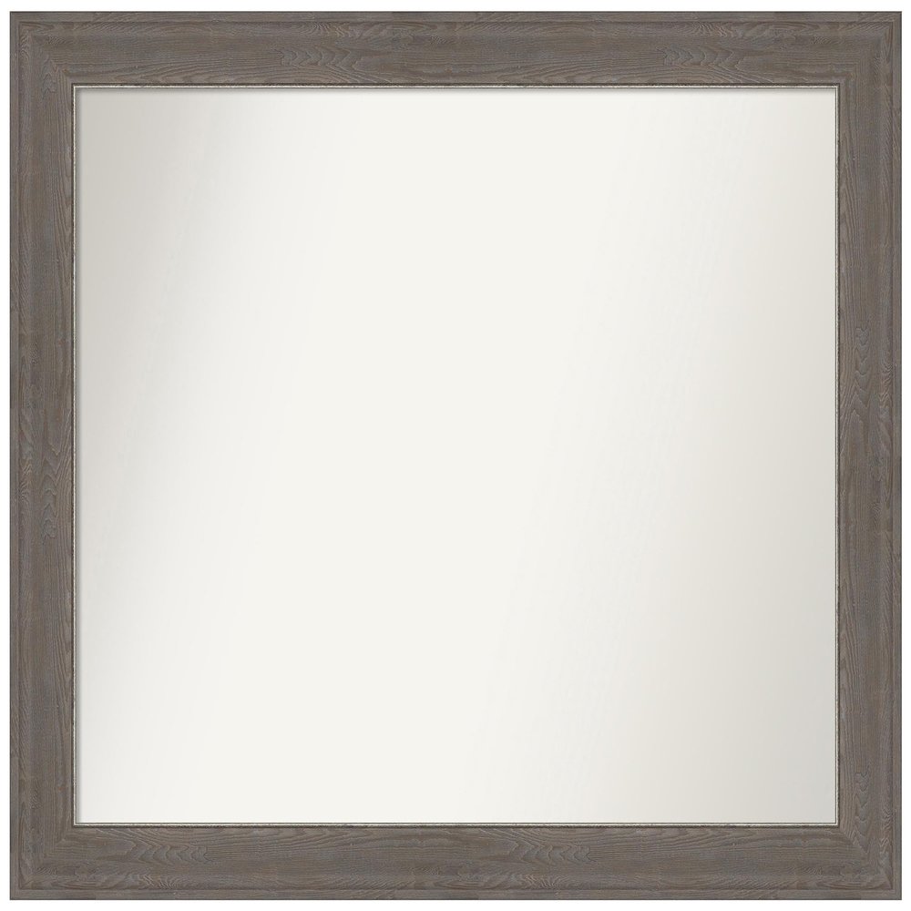 Amanti Art Grey Bathroom Mirror for Over Sink, 30x35 Custom Made Alta Brown Grey Rectangle Vanity Mirror, Large Country Rustic Wood Frame, Hangs Horizonally and Vertically, Wall Decor