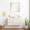 Amanti Art Brown Bathroom Mirror for Over Sink, 26x27 Custom Made Svelte Natural Rectangle Vanity Mirror, Large Modern Wood Frame, Hangs Horizonally and Vertically, Wall Decor view 4