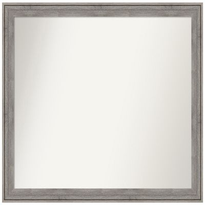 Amanti Art Grey Bathroom Mirror for Over Sink, 37x45 Custom Made Regis Barnwood Grey Rectangle Vanity Mirror, X-Large Country Rustic Wood Frame, Hangs Horizonally and Vertically, Wall Decor