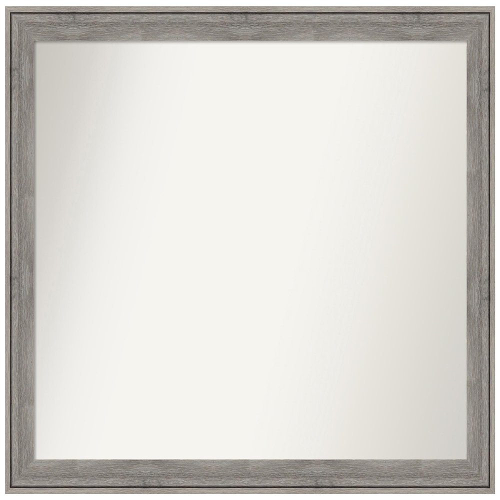 Amanti Art Grey Bathroom Mirror for Over Sink, 37x45 Custom Made Regis Barnwood Grey Rectangle Vanity Mirror, X-Large Country Rustic Wood Frame, Hangs Horizonally and Vertically, Wall Decor