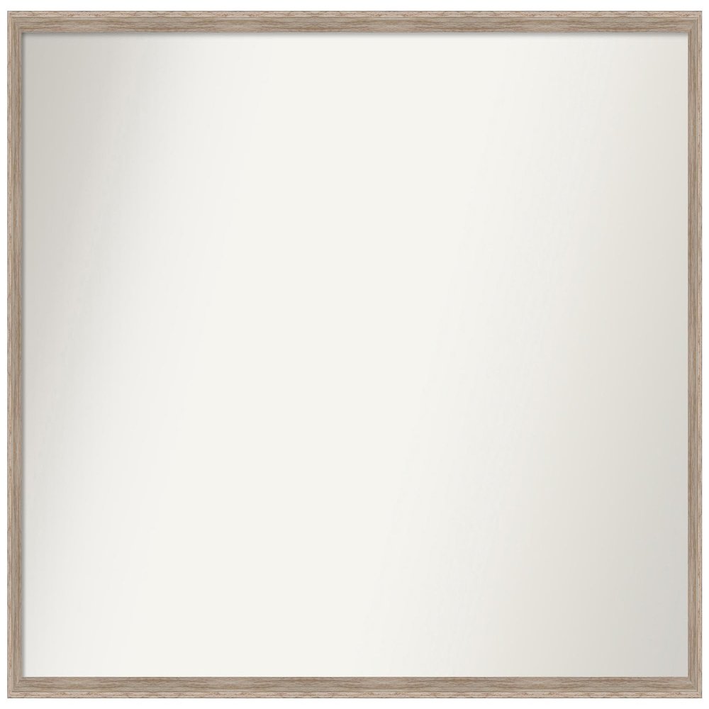 Amanti Art White Bathroom Mirror for Over Sink, 28x43 Custom Made Hardwood Wedge White Wash Rectangle Vanity Mirror, Oversize Country Rustic Wood Frame, Hangs Horizonally and Vertically, Wall Decor