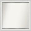 Amanti Art White Bathroom Mirror for Over Sink, 24x29 Custom Made Eva White Silver Narrow Rectangle Vanity Mirror, Medium Modern Wood Frame, Hangs Horizonally and Vertically, Wall Decor view 1