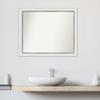 Amanti Art White Bathroom Mirror for Over Sink, 24x29 Custom Made Eva White Silver Narrow Rectangle Vanity Mirror, Medium Modern Wood Frame, Hangs Horizonally and Vertically, Wall Decor view 4