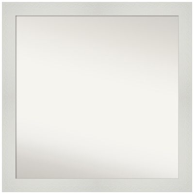 Amanti Art White Bathroom Mirror for Over Sink, 34x34 Custom Made Mosaic White Square Vanity Mirror, Large Casual Wood Frame, Hangs Horizonally and Vertically, Wall Decor