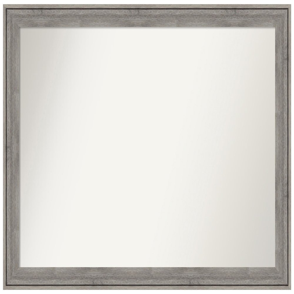 Amanti Art Grey Bathroom Mirror for Over Sink, 33x47 Custom Made Regis Barnwood Grey Rectangle Vanity Mirror, Oversize Country Rustic Wood Frame, Hangs Horizonally and Vertically, Wall Decor