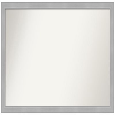 Amanti Art Silver Bathroom Mirror for Over Sink, 27x49 Custom Made Vista Brushed Nickel Narrow Rectangle Vanity Mirror, Oversize Casual Wood Frame, Hangs Horizonally and Vertically, Wall Decor