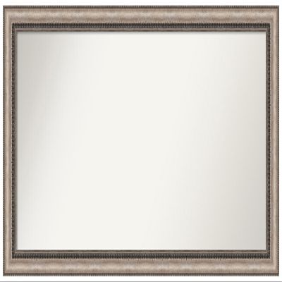 Amanti Art Silver Bathroom Mirror for Over Sink, 24x48 Custom Made Lyla Ornate Silver Rectangle Vanity Mirror, Oversize Traditional Wood Frame, Hangs Horizonally and Vertically, Wall Decor