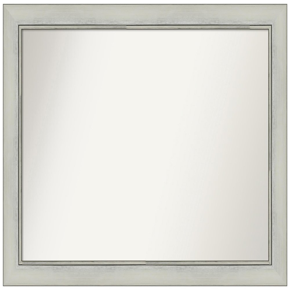 Amanti Art Silver Bathroom Mirror for Over Sink, 25x34 Custom Made Flair Silver Patina Rectangle Vanity Mirror, Large Traditional Wood Frame, Hangs Horizonally and Vertically, Wall Decor