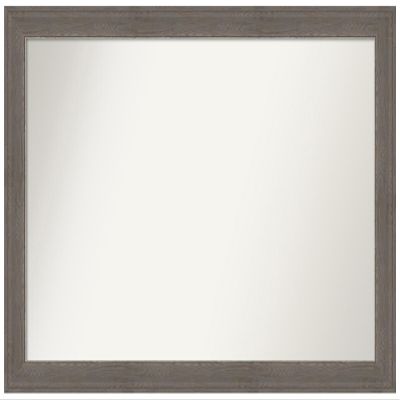Amanti Art Grey Bathroom Mirror for Over Sink, 31x47 Custom Made Alta Brown Grey Rectangle Vanity Mirror, Oversize Country Rustic Wood Frame, Hangs Horizonally and Vertically, Wall Decor