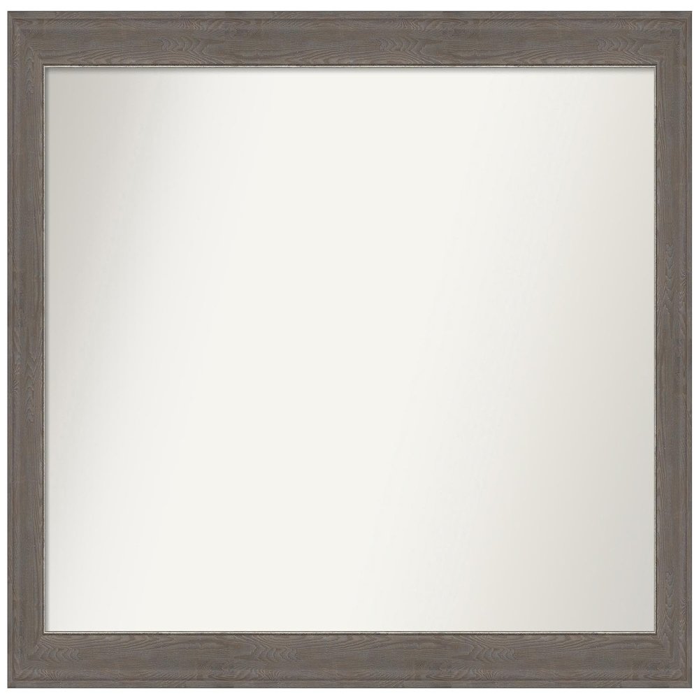Amanti Art Grey Bathroom Mirror for Over Sink, 31x47 Custom Made Alta Brown Grey Rectangle Vanity Mirror, Oversize Country Rustic Wood Frame, Hangs Horizonally and Vertically, Wall Decor