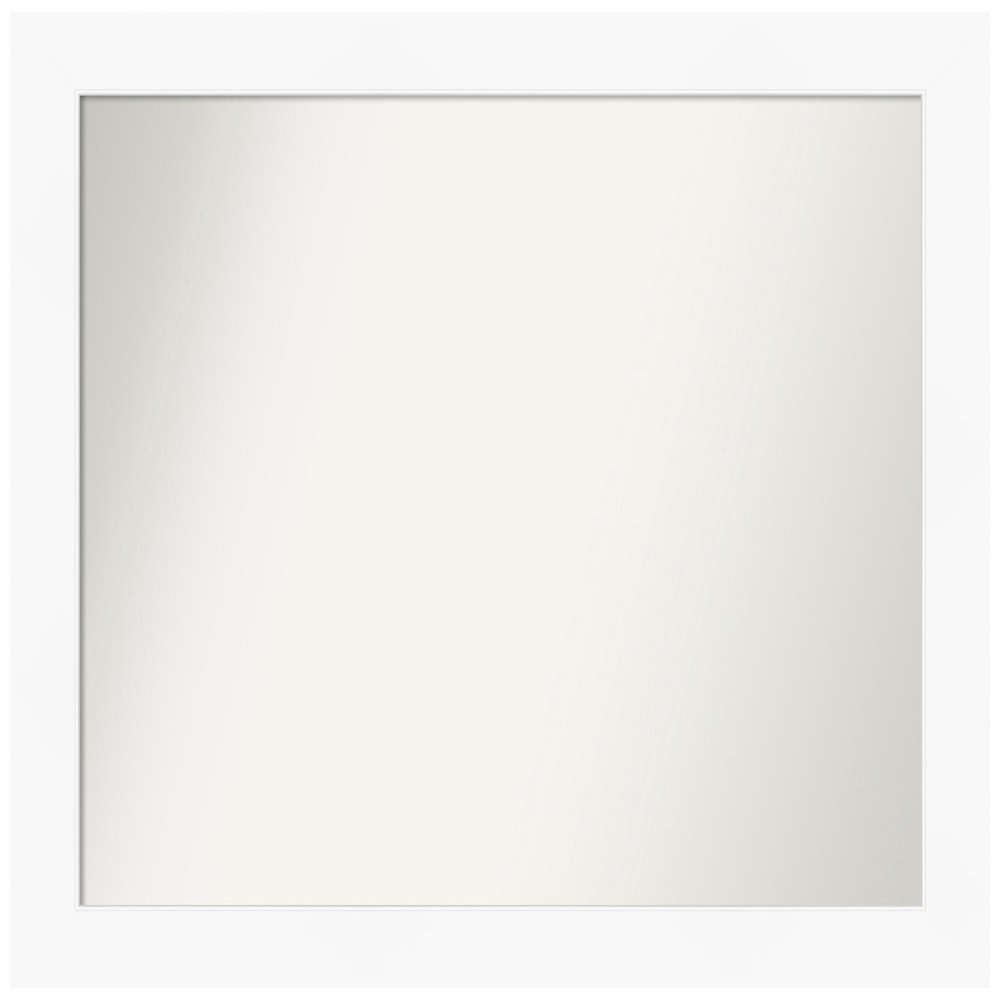 Amanti Art White Bathroom Mirror for Over Sink, 34x41 Custom Made Cabinet White Rectangle Vanity Mirror, X-Large Modern Wood Frame, Hangs Horizonally and Vertically, Wall Decor