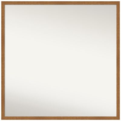 Amanti Art Brown Bathroom Mirror for Over Sink, 29x29 Custom Made Carlisle Blonde Narrow Square Vanity Mirror, Large Country Rustic Wood Frame, Hangs Horizonally and Vertically, Wall Decor