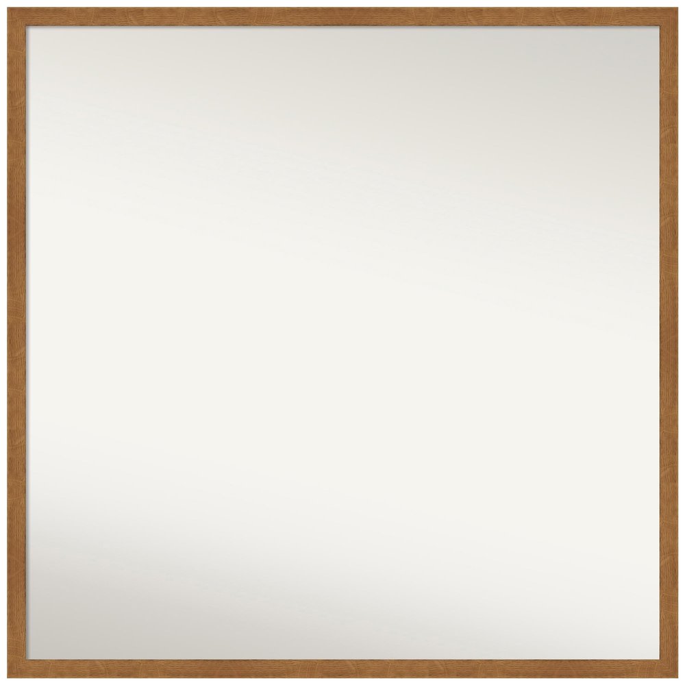 Amanti Art Brown Bathroom Mirror for Over Sink, 29x29 Custom Made Carlisle Blonde Narrow Square Vanity Mirror, Large Country Rustic Wood Frame, Hangs Horizonally and Vertically, Wall Decor