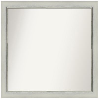 Amanti Art Silver Bathroom Mirror for Over Sink, 30x32 Custom Made Flair Silver Patina Rectangle Vanity Mirror, Large Traditional Wood Frame, Hangs Horizonally and Vertically, Wall Decor
