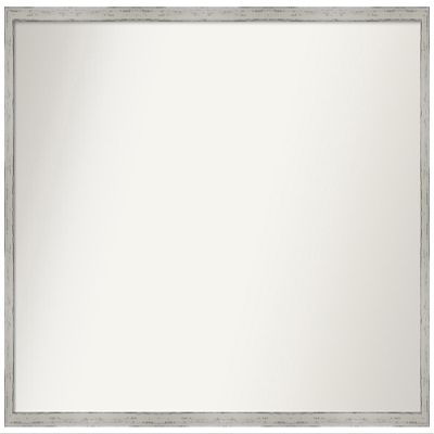 Amanti Art White Bathroom Mirror for Over Sink, 22x35 Custom Made Shiplap White Narrow Rectangle Vanity Mirror, Large Cottage Wood Frame, Hangs Horizonally and Vertically, Wall Decor
