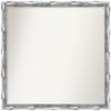 Amanti Art Silver Bathroom Mirror for Over Sink, 23x24 Custom Made Scratched Wave Chrome Rectangle Vanity Mirror, Medium Traditional Wood Frame, Hangs Horizonally and Vertically, Wall Decor view 1