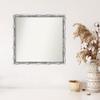 Amanti Art Silver Bathroom Mirror for Over Sink, 23x24 Custom Made Scratched Wave Chrome Rectangle Vanity Mirror, Medium Traditional Wood Frame, Hangs Horizonally and Vertically, Wall Decor view 4