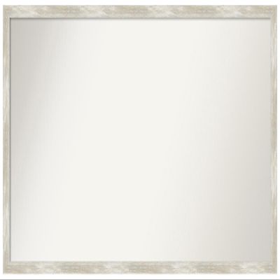 Amanti Art Silver Bathroom Mirror for Over Sink, 25x48 Custom Made Crackled Metallic Narrow Rectangle Vanity Mirror, Oversize Casual Wood Frame, Hangs Horizonally and Vertically, Wall Decor