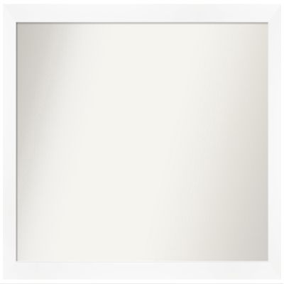 Amanti Art White Bathroom Mirror for Over Sink, 29x41 Custom Made Cabinet White Narrow Rectangle Vanity Mirror, Large Modern Wood Frame, Hangs Horizonally and Vertically, Wall Decor