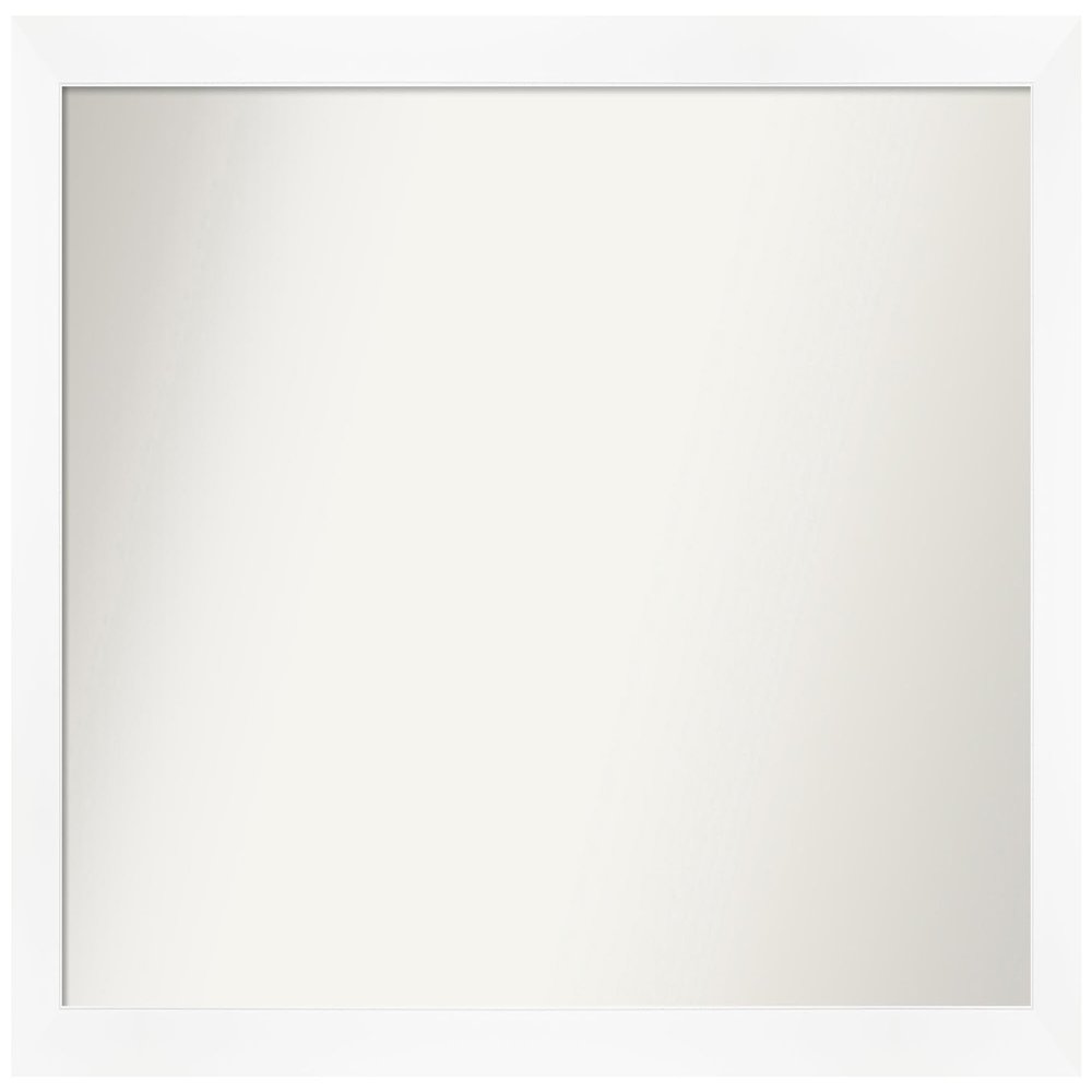 Amanti Art White Bathroom Mirror for Over Sink, 29x41 Custom Made Cabinet White Narrow Rectangle Vanity Mirror, Large Modern Wood Frame, Hangs Horizonally and Vertically, Wall Decor