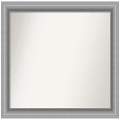 Amanti Art Silver Bathroom Mirror for Over Sink, 36x44 Custom Made Peak Polished Nickel Rectangle Vanity Mirror, X-Large Traditional Wood Frame, Hangs Horizonally and Vertically, Wall Decor