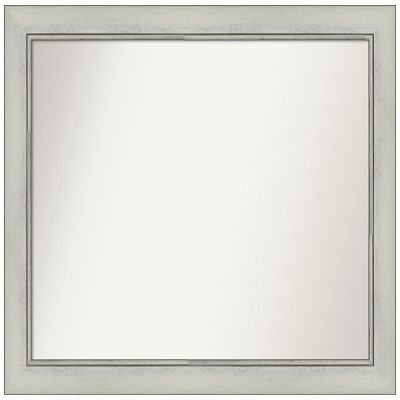 Amanti Art Silver Bathroom Mirror for Over Sink, 25x32 Custom Made Flair Silver Patina Rectangle Vanity Mirror, Large Traditional Wood Frame, Hangs Horizonally and Vertically, Wall Decor