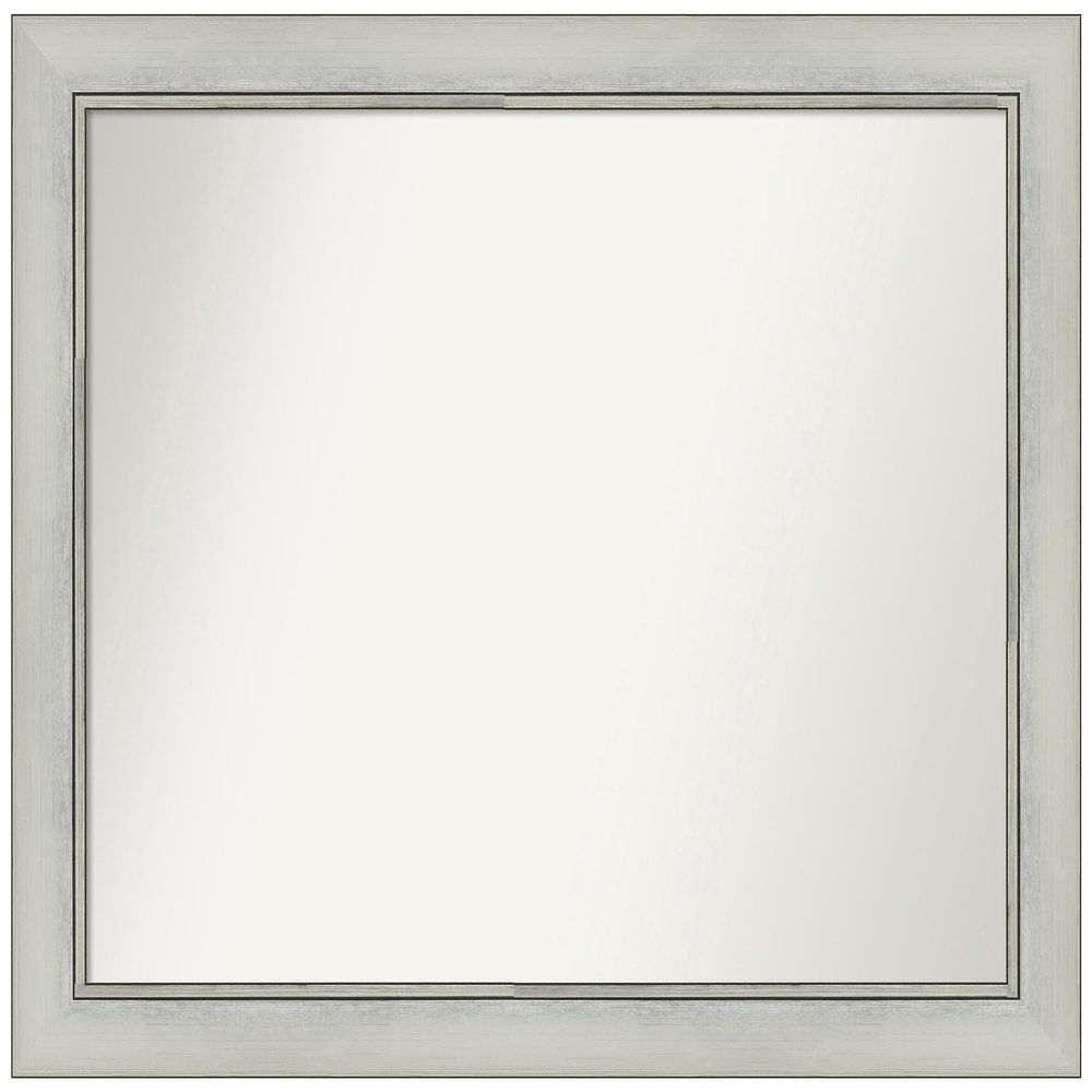 Amanti Art Silver Bathroom Mirror for Over Sink, 25x32 Custom Made Flair Silver Patina Rectangle Vanity Mirror, Large Traditional Wood Frame, Hangs Horizonally and Vertically, Wall Decor