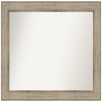 Amanti Art Silver Bathroom Mirror for Over Sink, 31x40 Custom Made Trellis Silver Rectangle Vanity Mirror, Large Traditional Wood Frame, Hangs Horizonally and Vertically, Wall Decor